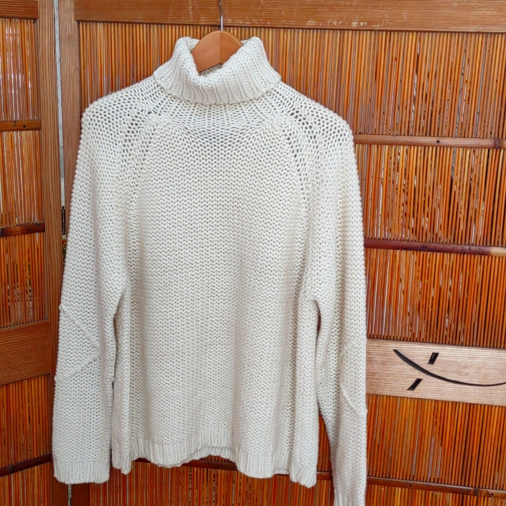 Ivory Knit Wool Blend Turtleneck By Pandemonium
